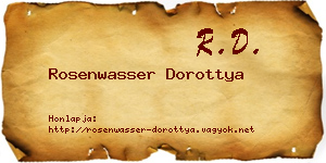 Rosenwasser Dorottya névjegykártya